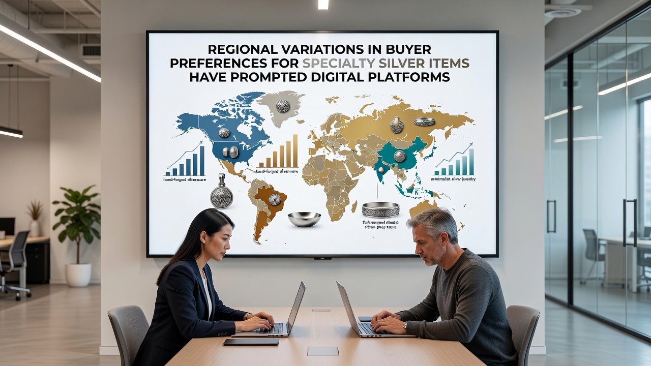 Digital platform distribution network map showing adjusted silver item routing across regions